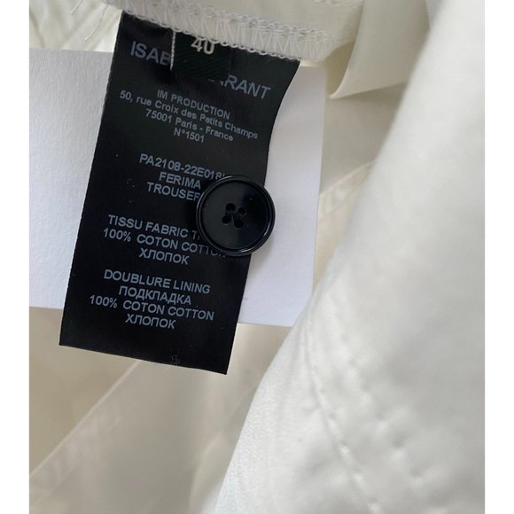 NWT Isabel Marant White "Ferima" Pants, size 40. Fits like a size 6/8 - Picture 15 of 17